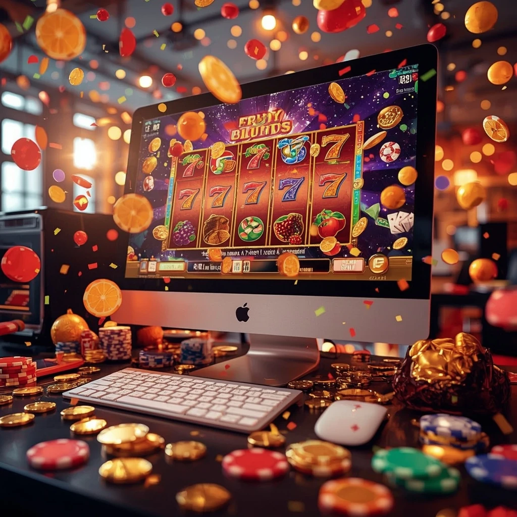 slot machines on the monitor BLUE CHIP CASINO