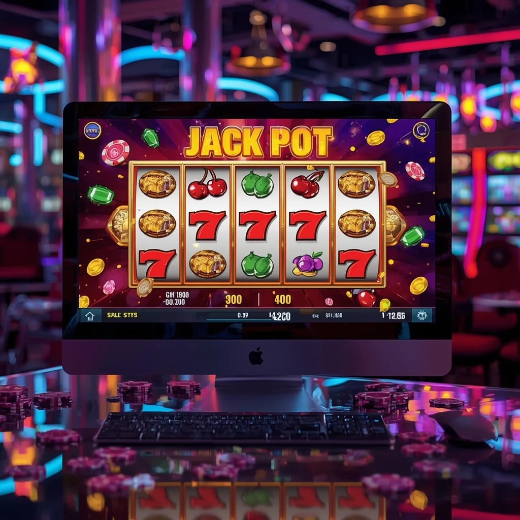 slots on monitor BLUE CHIP CASINO